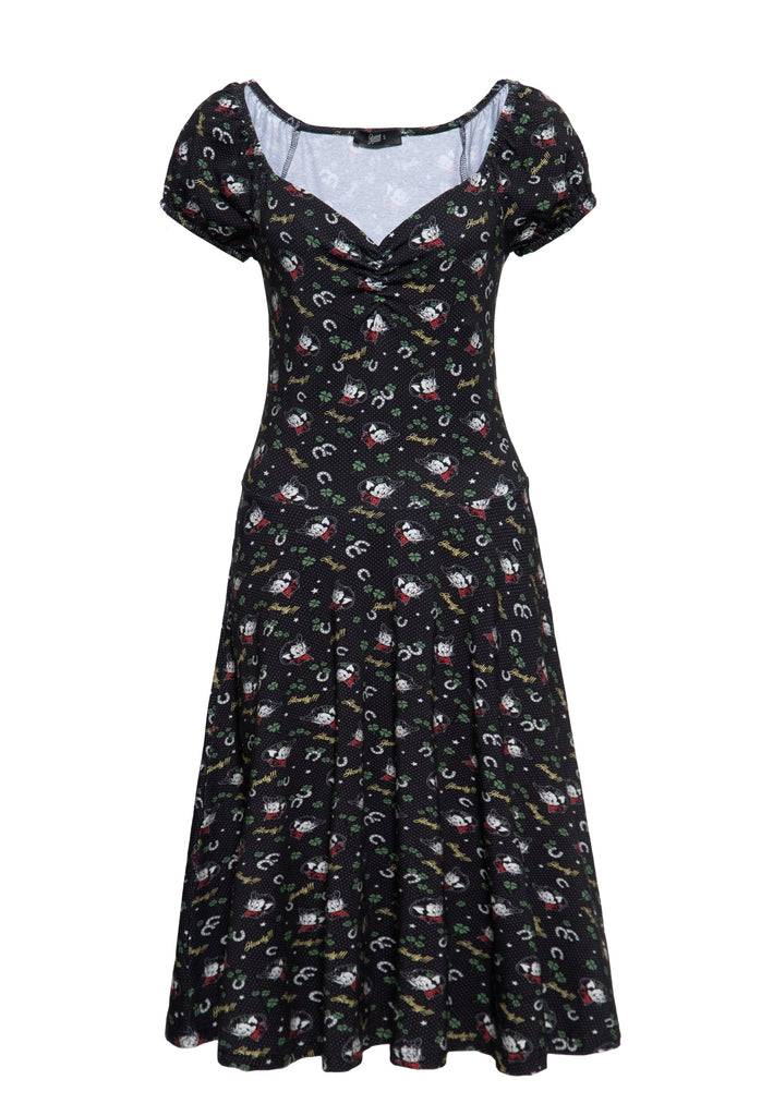 Queen Kerosin Allover-Print Swingkleid «Howdy» Super Rabatt
