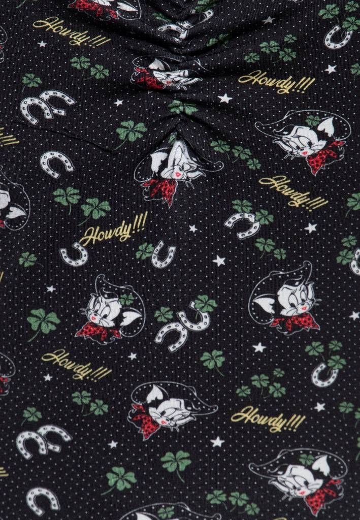 Queen Kerosin Allover-Print Swingkleid «Howdy» Super Rabatt