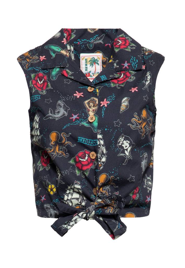 Queen Kerosin Ärmellose Bluse «organic cotton» 2025