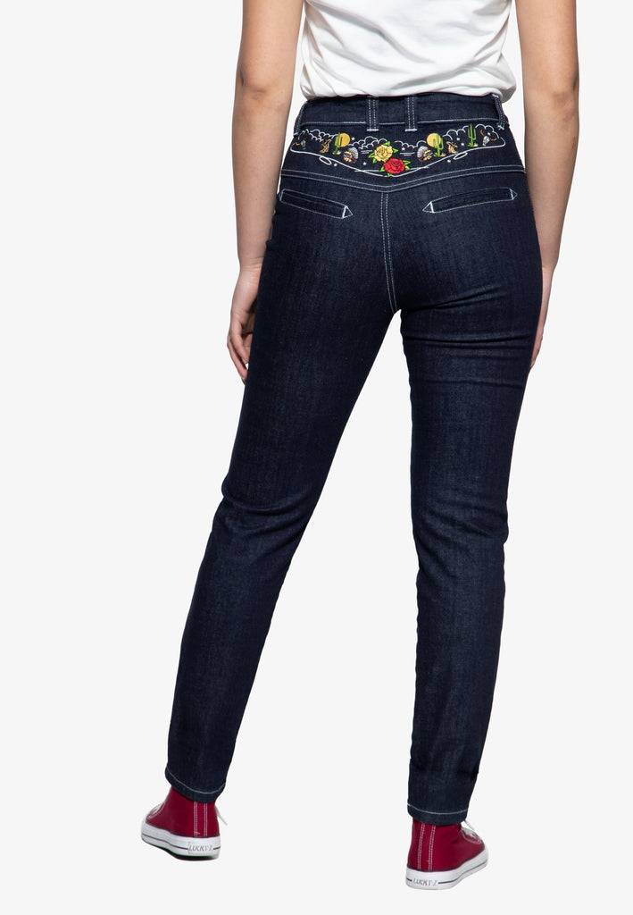 Queen Kerosin High Waist Jeanshose Günstiger Verkauf