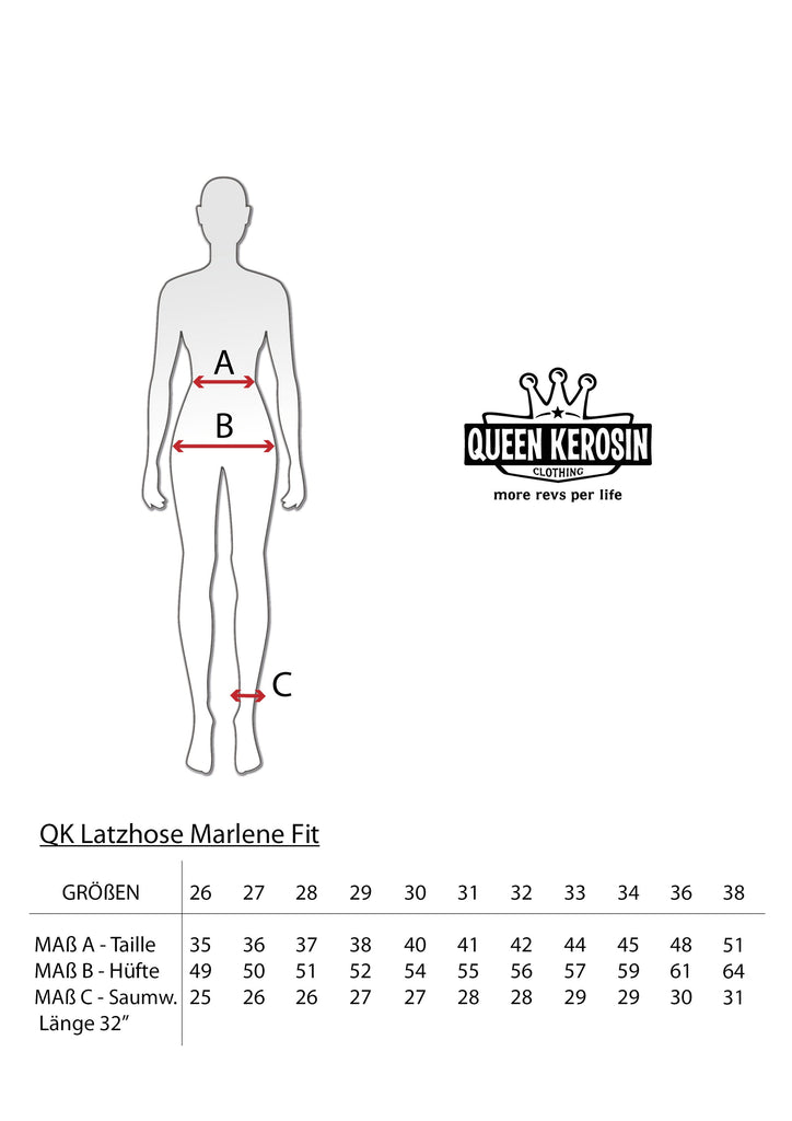 Queen Kerosin Denim Marlene Latzhose Fabrikverkauf
