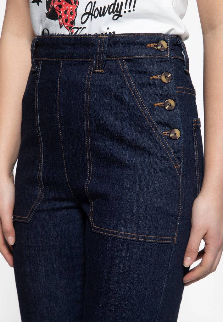 Queen Kerosin High Waist Capri Jeanshose Meist gekauft