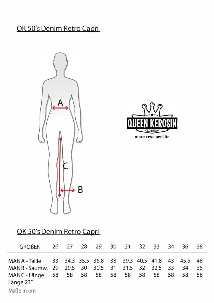 Queen Kerosin High Waist Capri Jeanshose Meist gekauft