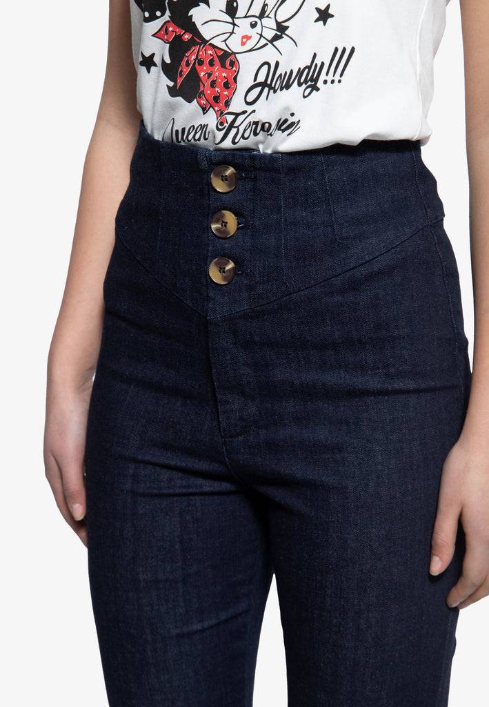 Queen Kerosin High Waist Jeanshose Kostenloser Versand