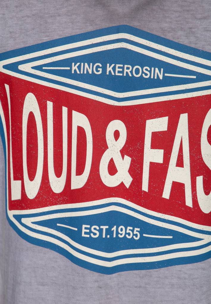 Queen Kerosin Oilwash T-Shirt «Loud & Fast» Top Angebot