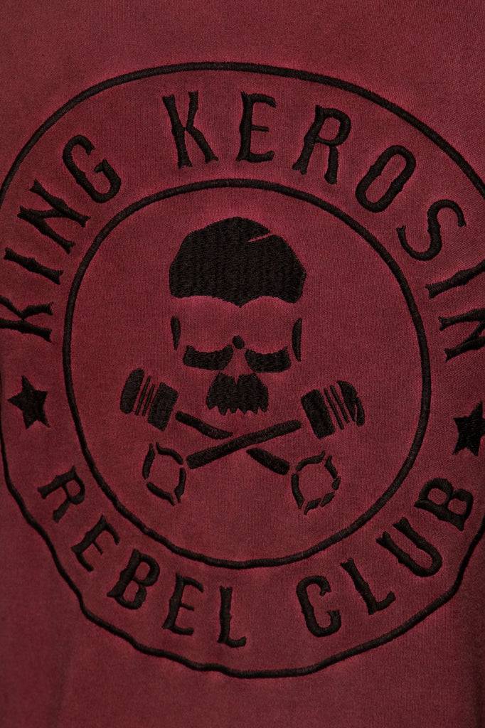 Queen Kerosin Longsleeve mit gestreiften Ärmeln und Stickerei im Rücken «Tough as Nails» VIP-Rabatte