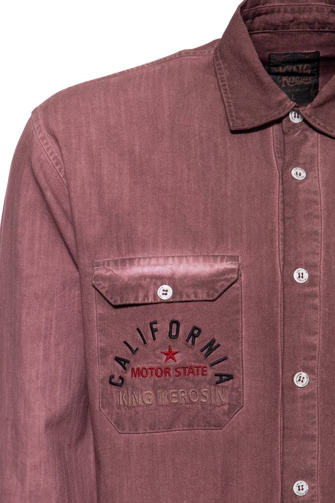 Queen Kerosin Authentisches Langarmhemd «California Bear» Neueste Stile