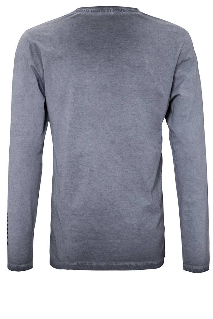 Queen Kerosin Longsleeve Shirt mit Prints und Oilwash-Effekten «Death Dealer» Letzte 2 Tage