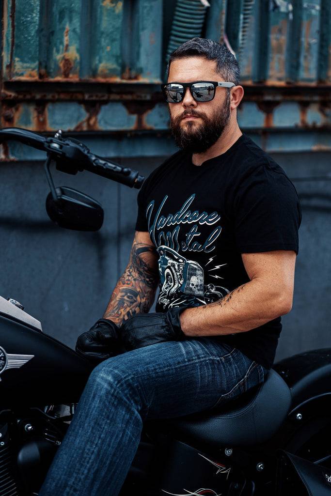 Queen Kerosin T-Shirt mit Retro Druck «Hardcore Metal» Bis zu 50% Rabatt