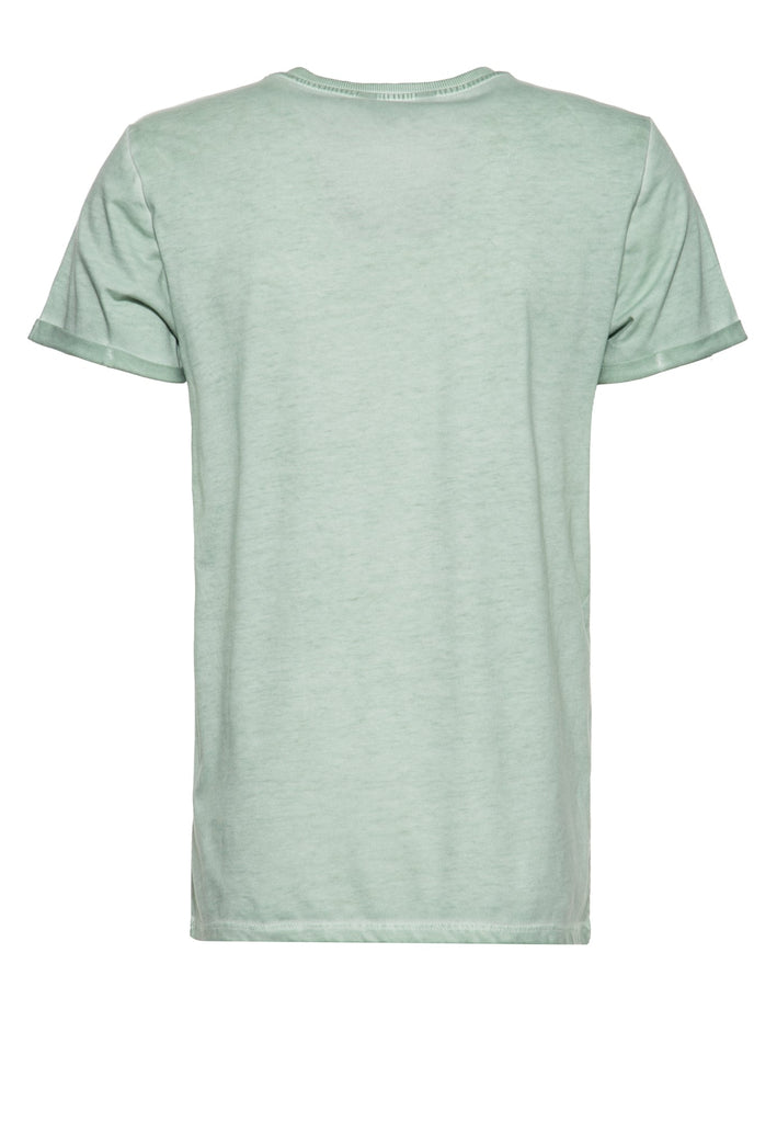 Queen Kerosin Roll-Up T-Shirt Oil Wash mit Monster-Print und V-Ausschnitt «V8 Monster» Clearance-Verkauf