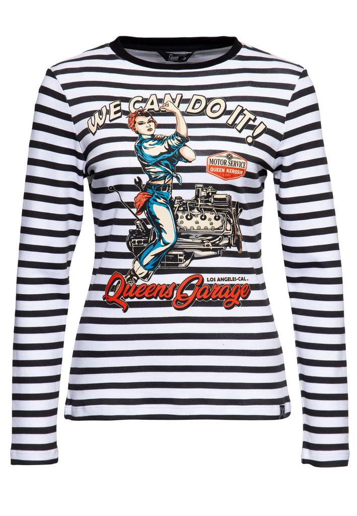 Queen Kerosin Ringel Longsleeve «We can do it» 50% Rabatt für begrenzte Zeit