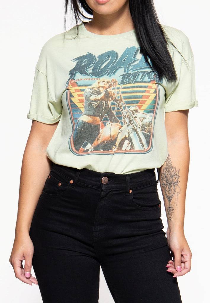 Queen Kerosin Acidwash T-Shirt «Road Queen» Online