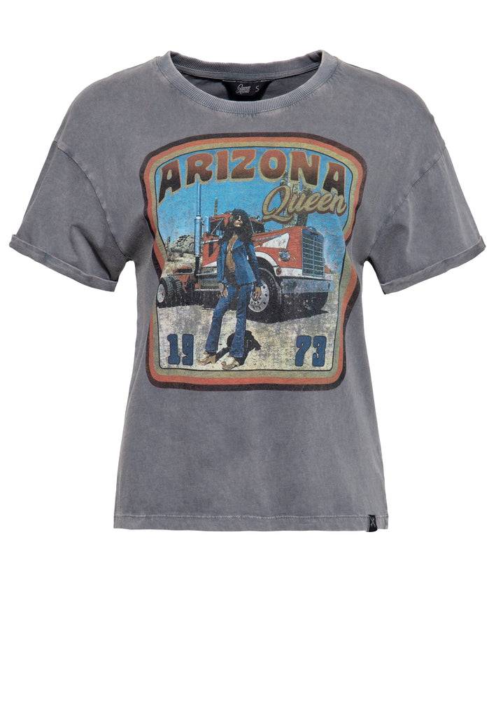 Queen Kerosin Acidwash T-Shirt «Arizona Queen» Verkauf