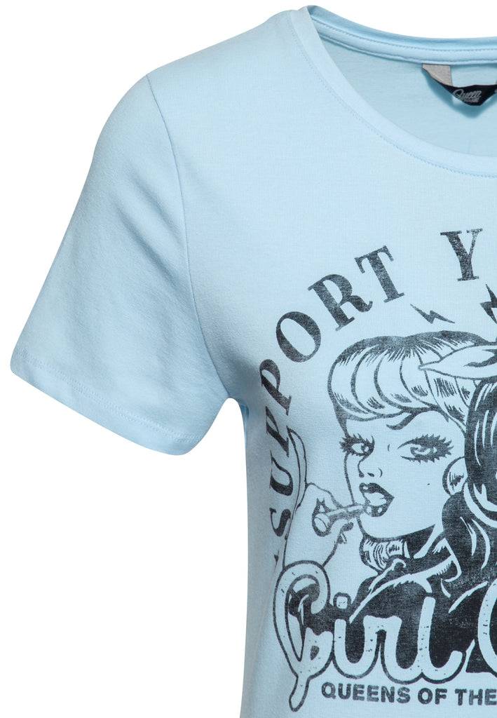 Queen Kerosin Basic T-Shirt «Girl Gang» Angebote