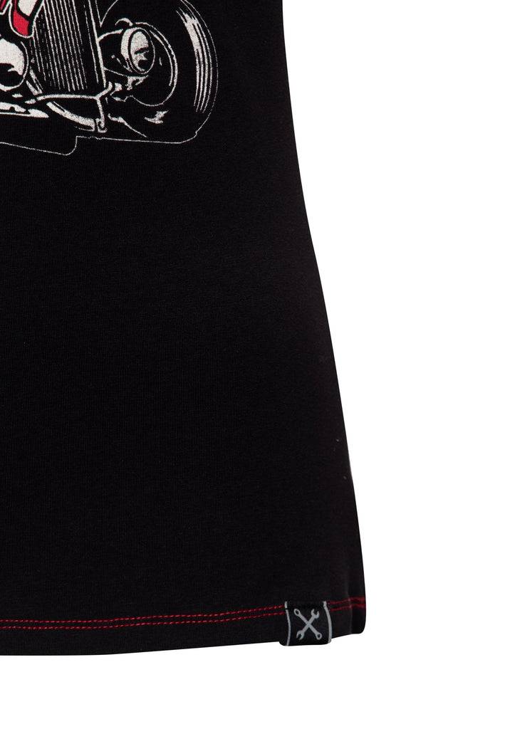 Queen Kerosin Vintage Contrast T-Shirt «East Side Babe» im Angebot