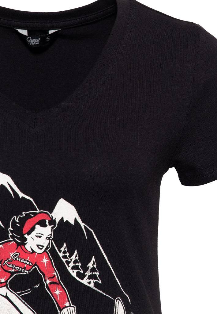 Queen Kerosin Print T-Shirt «Ski Fun» Günstiger Verkauf