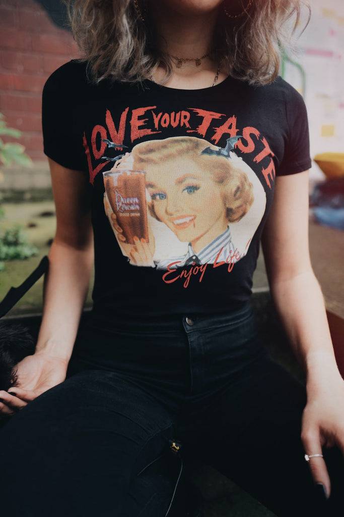 Queen Kerosin Slim Fit T-Shirt «Blood» Fabrikverkauf