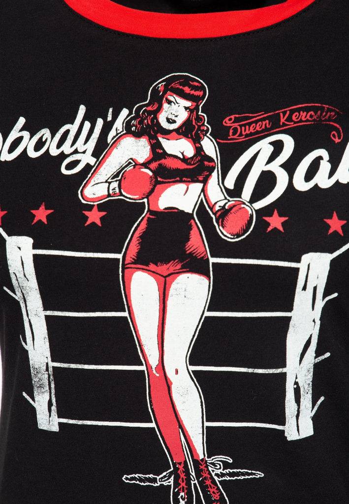 Queen Kerosin Vintage Contrast T-Shirt «Nobody`s Baby» Muttertagsangebot