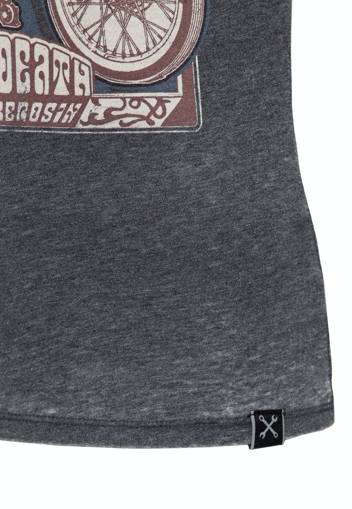 Queen Kerosin Sleveless Enzymewash Shirt «Chopper 1974» Valentinstagsangebot