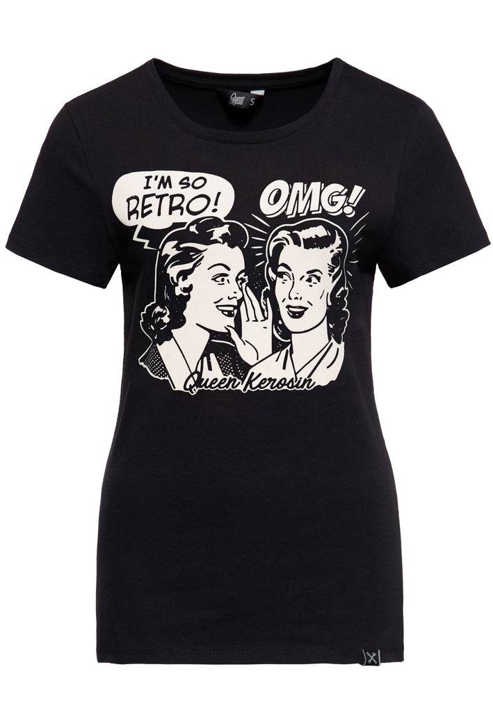 Queen Kerosin Print T-Shirt «I am so Retro» Lagerräumung