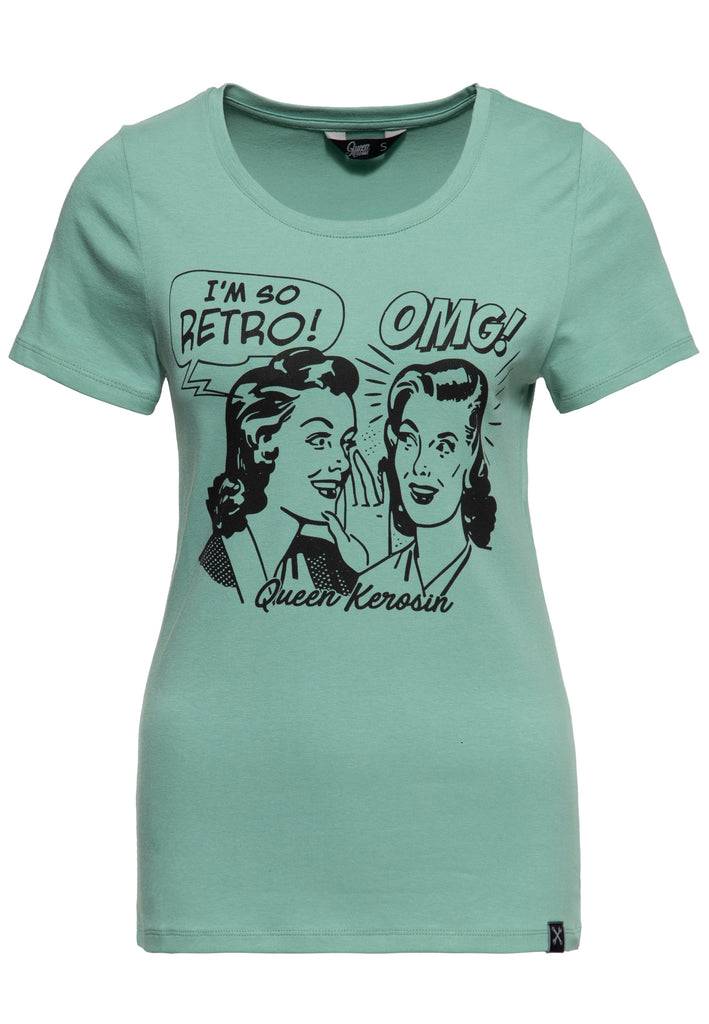 Queen Kerosin Print T-Shirt «I am so Retro» Lagerräumung