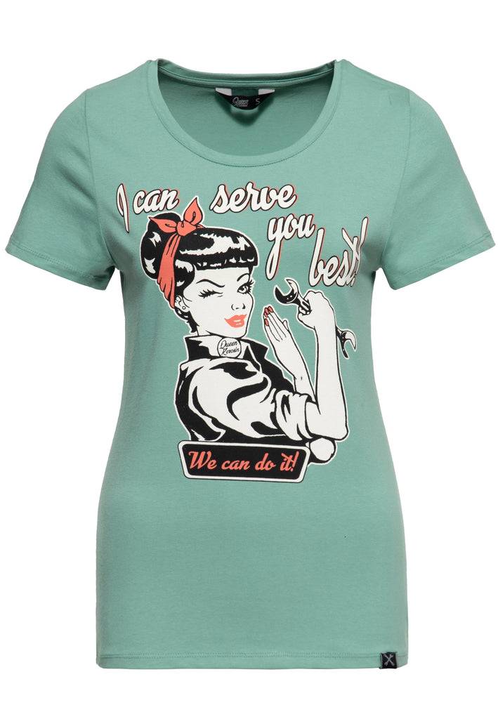 Queen Kerosin T-Shirt «I can serve you best» Neueste Mode