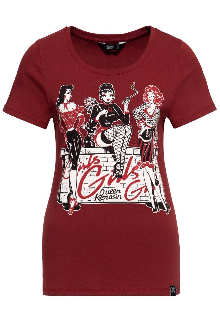 Queen Kerosin Print T-Shirt «Girls Girls Girls» Online Outlet