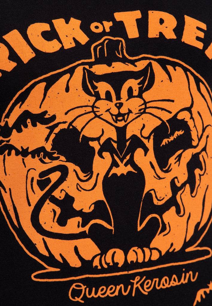 Queen Kerosin Print T-Shirt «Trick or Treat» Zeitlich begrenztes Angebot