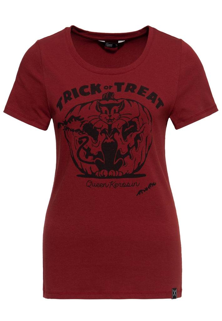 Queen Kerosin Print T-Shirt «Trick or Treat» Zeitlich begrenztes Angebot