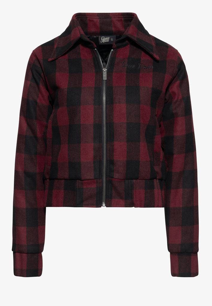 Queen Kerosin Wolljacke mit Karo-Muster Bestseller