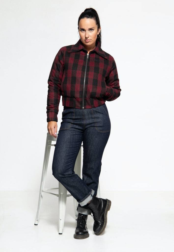Queen Kerosin Wolljacke mit Karo-Muster Bestseller