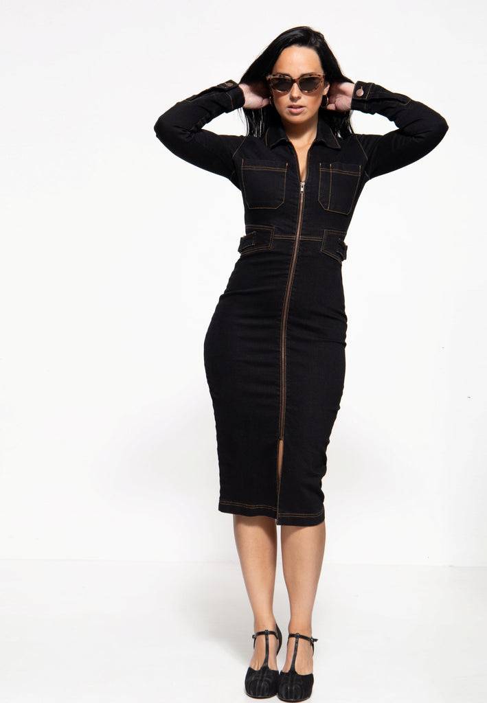 Queen Kerosin Workwear Pencil Dress Riesige Ersparnisse