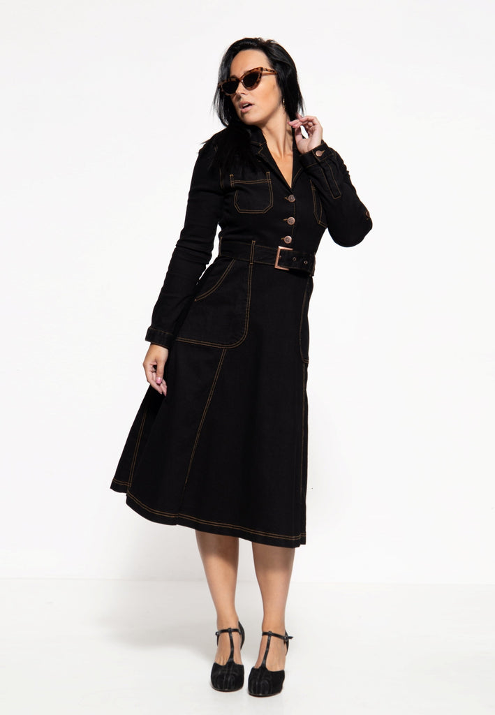 Queen Kerosin Workwear Swing-Dress «Motor Queen Service» VIP-Rabatte