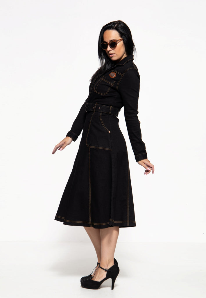 Queen Kerosin Workwear Swing-Dress «Motor Queen Service» VIP-Rabatte