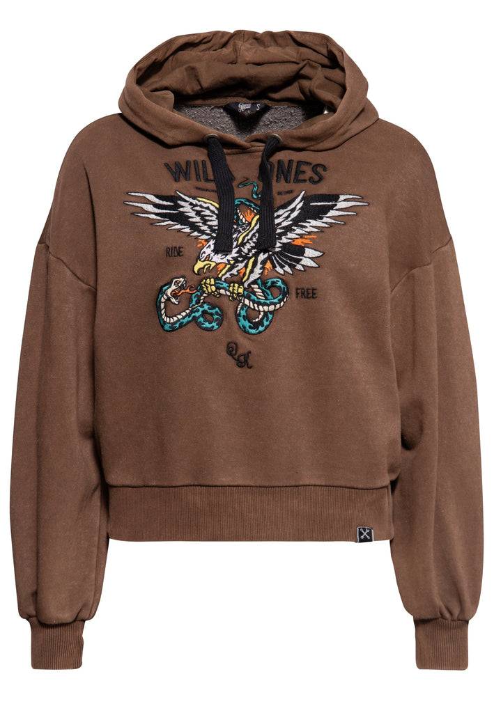 Queen Kerosin Hoodie «Wild Ones Ride Free» Sonderangebot der Fabrik