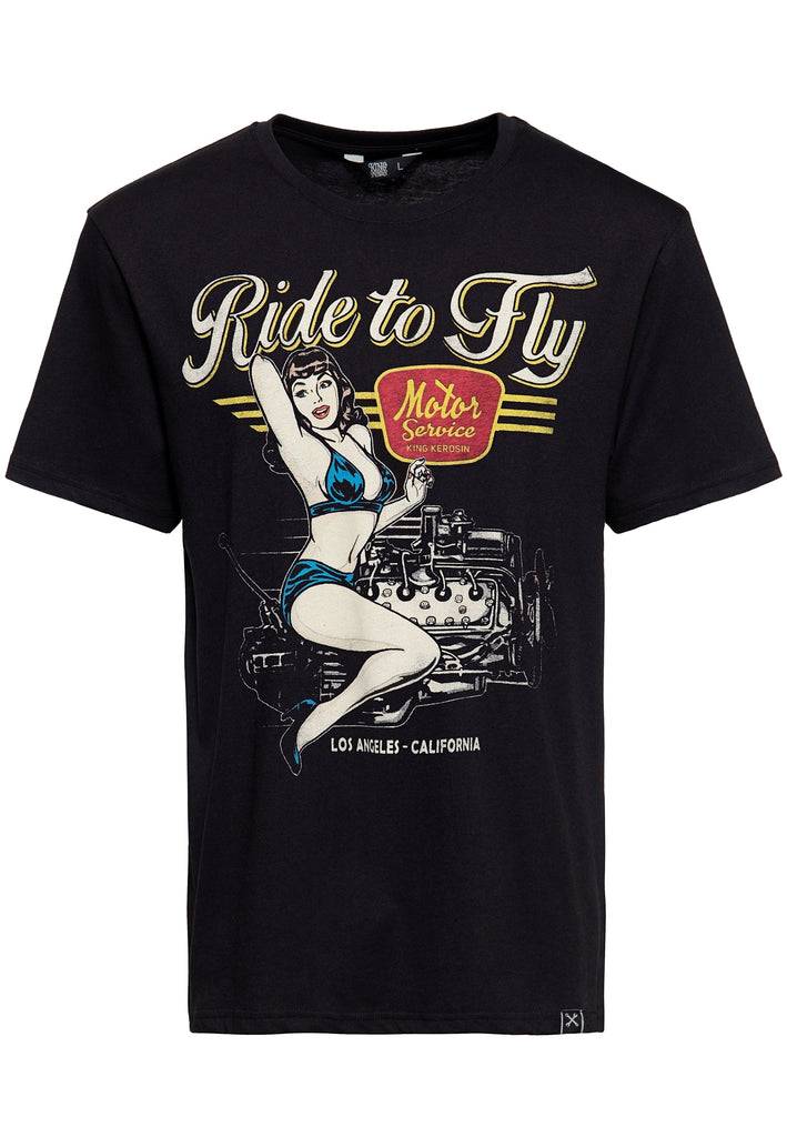 Queen Kerosin Classic T-Shirt «Ride to Fly» Nur noch ein Tag übrig