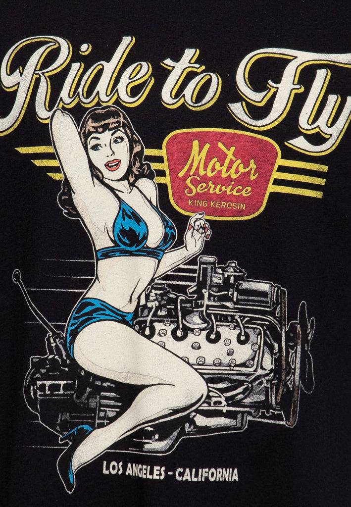 Queen Kerosin Classic T-Shirt «Ride to Fly» Nur noch ein Tag übrig