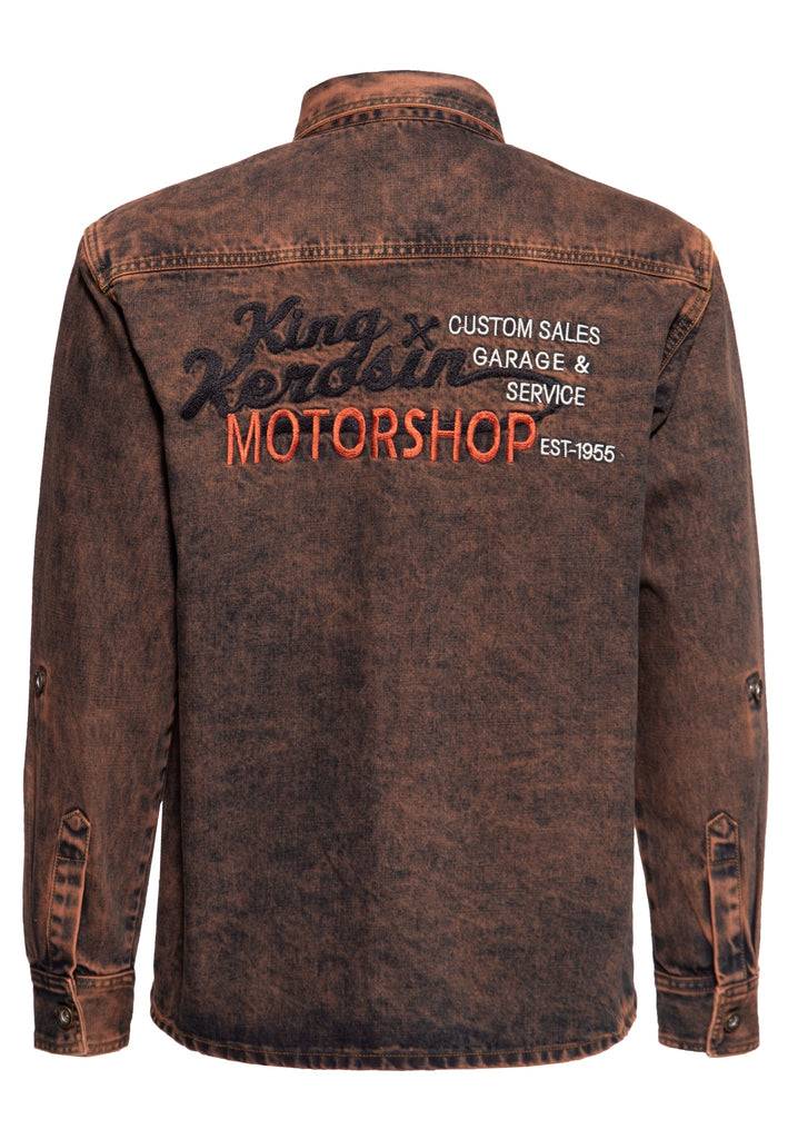 Queen Kerosin Denim Worker Hemd Tint Washed Super Rabatt