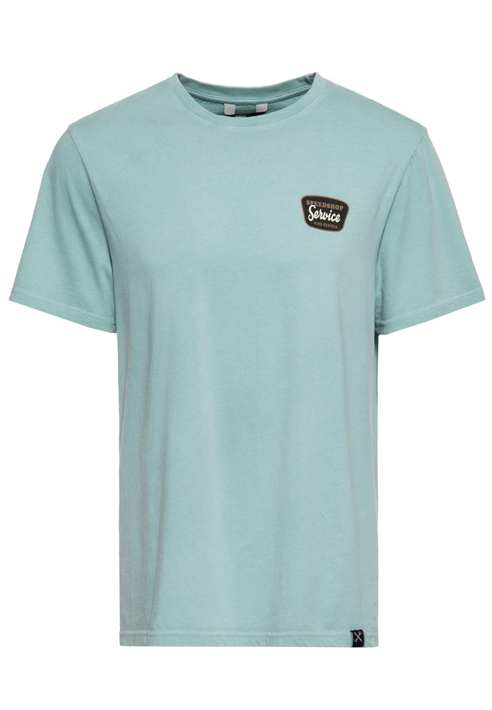 Queen Kerosin Classic T-Shirt Acid washed Print «Detroit Motor Service» 50% Rabatt für begrenzte Zeit