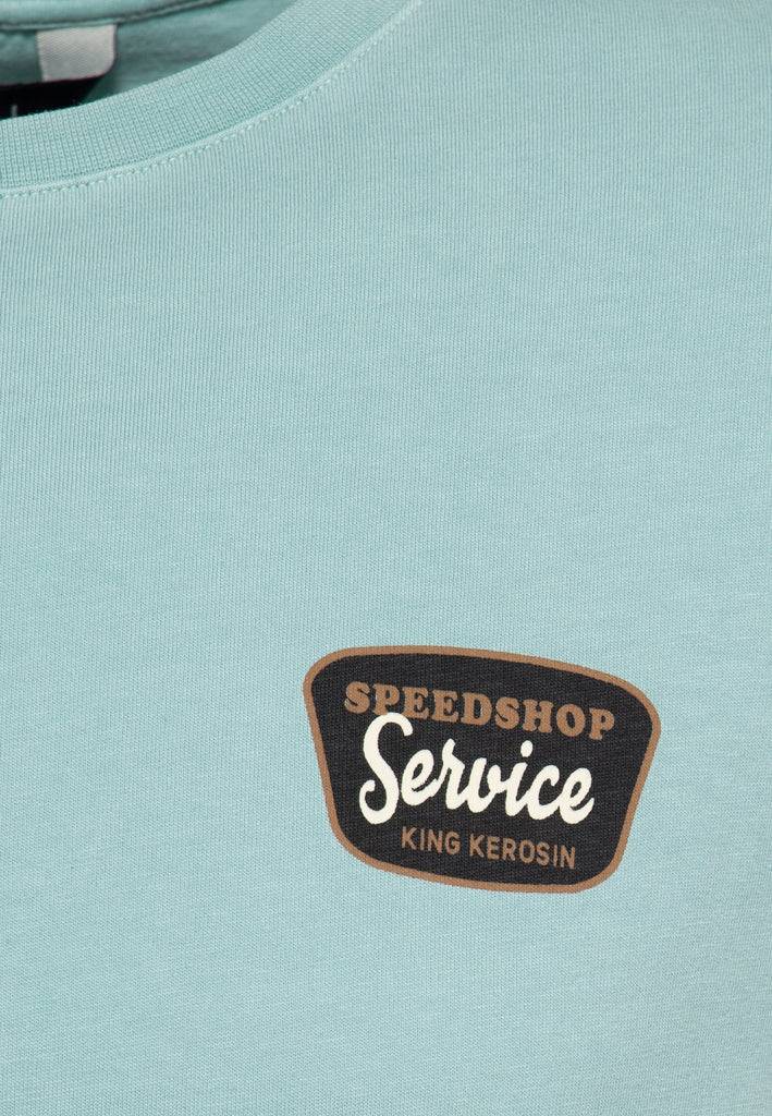 Queen Kerosin Classic T-Shirt Acid washed Print «Detroit Motor Service» 50% Rabatt für begrenzte Zeit