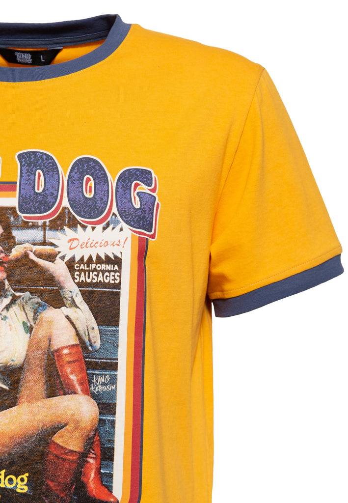 Queen Kerosin Oldschool Ringer T-Shirt «Hot Dog» 2025
