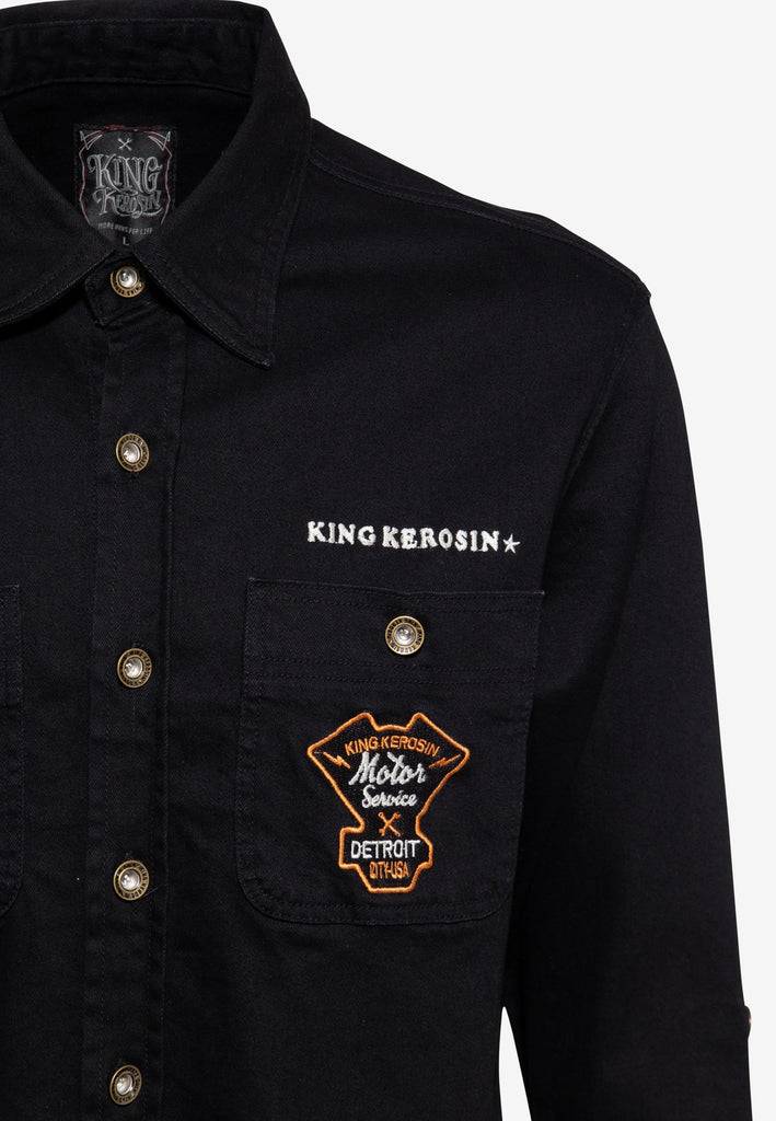 Queen Kerosin Workwear Hemd «Motor Service Speedshop» Meist gekauft