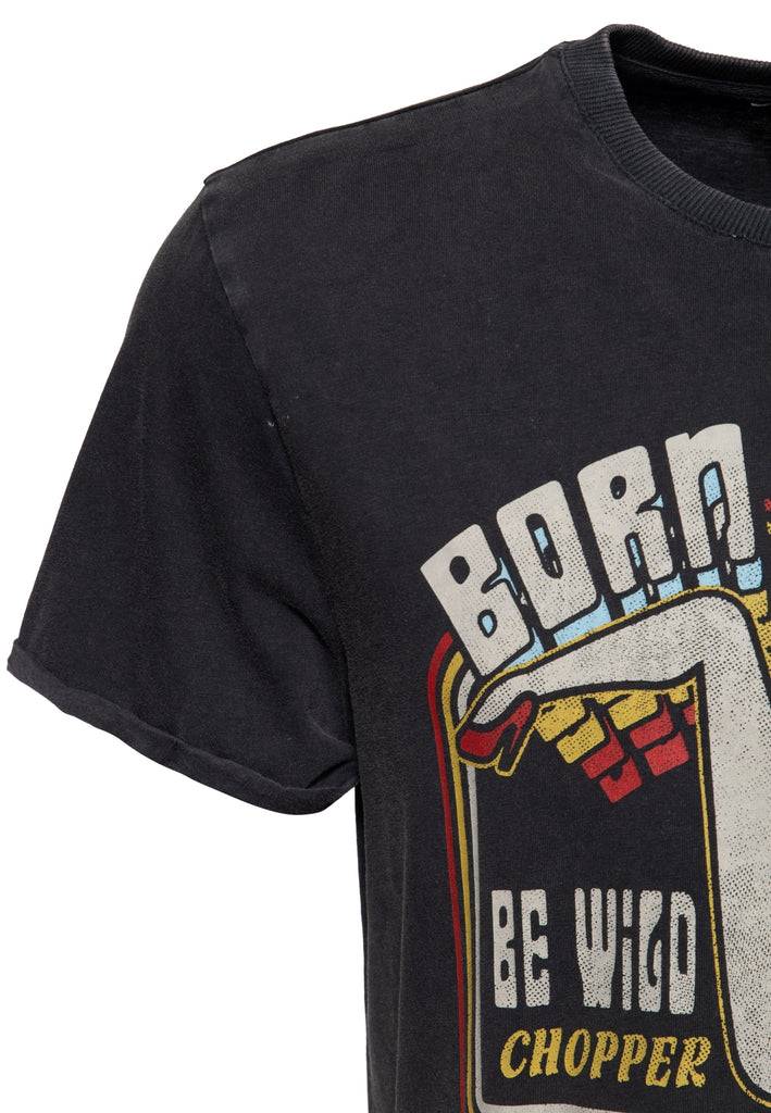 Queen Kerosin Acidwash T-Shirt «Born to fuck» Günstig kaufen