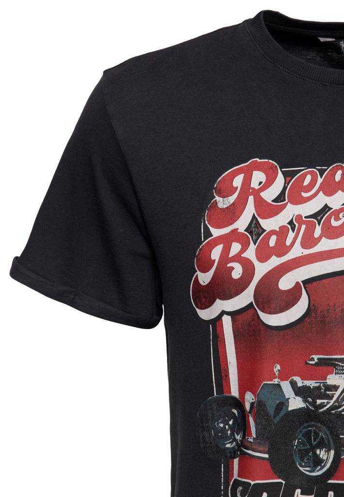 Queen Kerosin Acidwash T-Shirt «Red Baron Long Beach» Versandkostenfrei