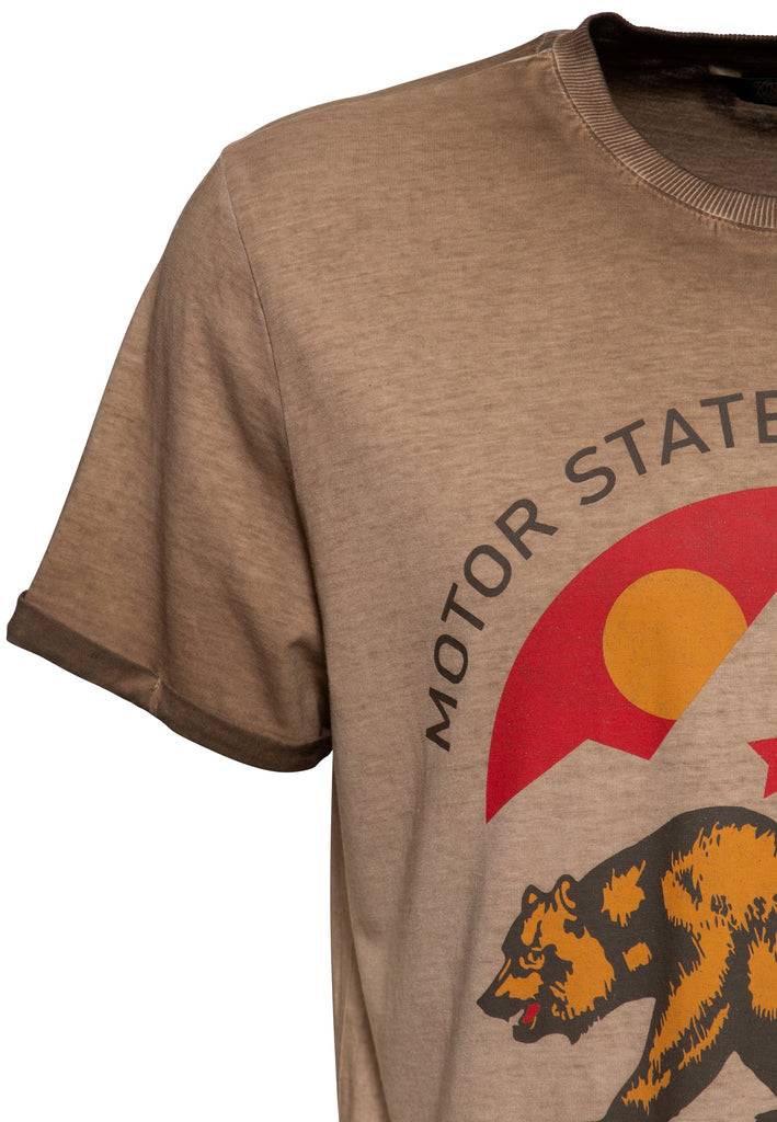 Queen Kerosin Oilwash T-Shirt «Motor State California» Begrenztes Angebot