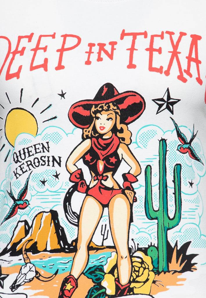 Queen Kerosin Contrast T-Shirt «Deep in Texas» Black Friday
