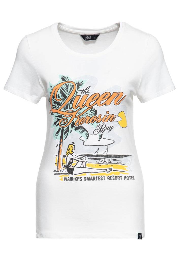 Queen Kerosin Print T-Shirt «Queens Bay» Valentinstagsangebot