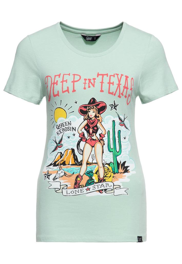 Queen Kerosin Print T-Shirt «Deep in Texas» Zeitlich begrenztes Angebot