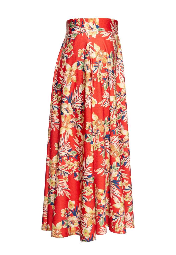 Queen Kerosin Swing Rock mit tropischen All-over-Print «Hawaii Red» Sonderangebote