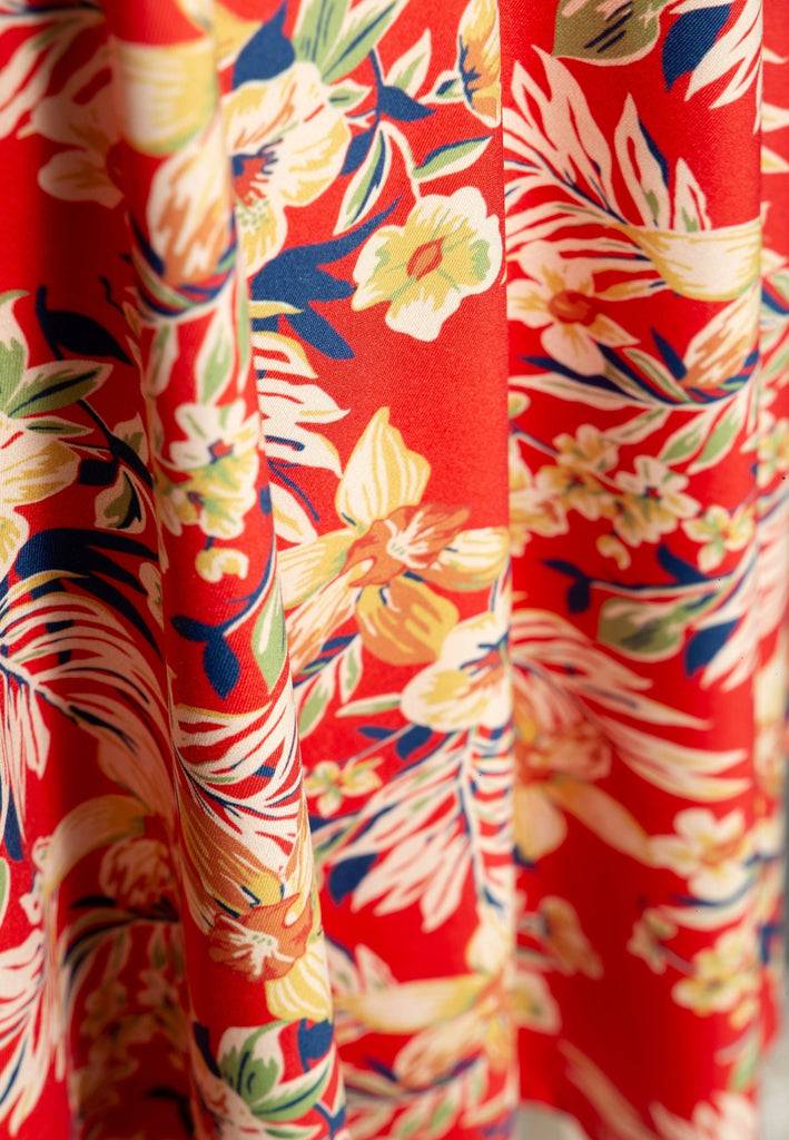 Queen Kerosin Swing Rock mit tropischen All-over-Print «Hawaii Red» Sonderangebote